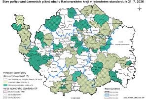 Stav pořizování územních plánů obcí v Karlovarském kraji v jednotném standardu k 31. 7. 2026